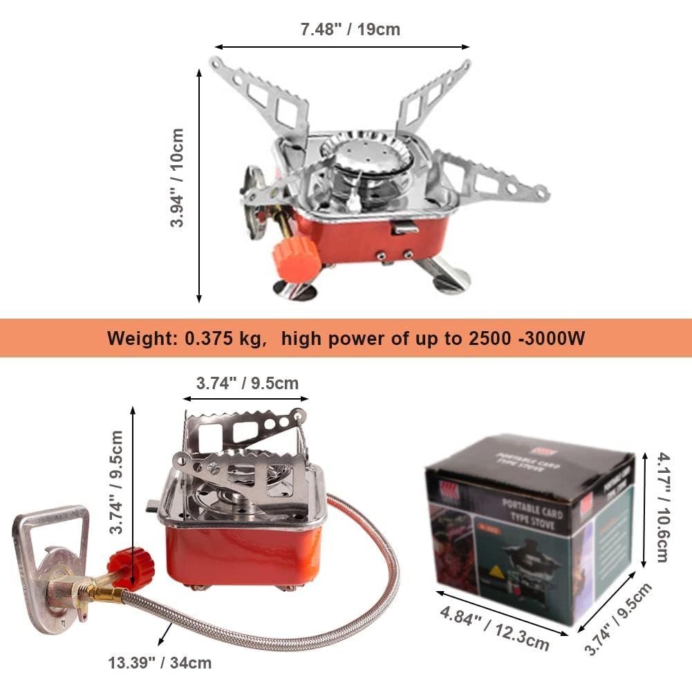Portable Camping Gas Stove with Butane Adapter | Outdoor Cooking Burner with 02 Gas Bottle - Image 3